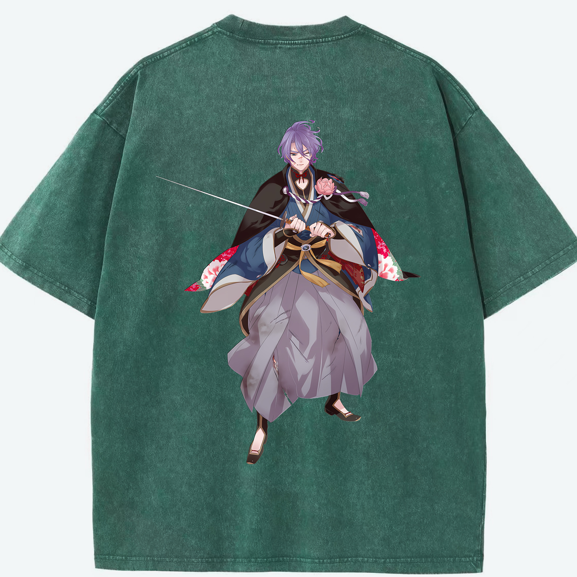 （画像用） 刀剣乱舞 Touken Ranbu 綿100% ヴィンテージ風 半袖Tシャツ（背面プリント）